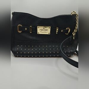 Nicole By Designer Nicole Miller Black and Gold Women's Bag Nwot
